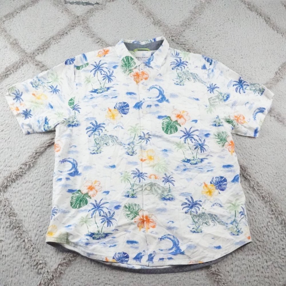 Tommy Bahama Multicolor Tropical Print Casual Button Down Shirt